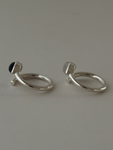 Spiral Stone Ring/Onyx,RainbowMoonStone