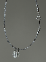 Silver925×天然石|4月誕生石 ダイヤモンドクォーツ ミニチャーム ネックレス 41cm(Reeplushハンドメイド)