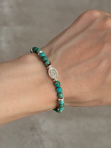 【再入荷】Silver925×天然石|ターコイズ×メダイ ブレスレット(Reeplushハンドメイド)