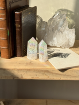 【MOMOMOON】クラッシュ水晶オーラ タワー 2点セット |Crackle Quartz aura|天然石・鉱石・パワーストーン【SC081-8】