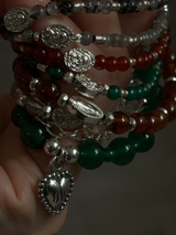 Silver925×天然石|ヘソナイトメダイブレスレット(Reeplushハンドメイド)