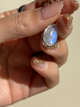 【MOMOMOON】高品質 Rainbow Moonstone pendant top【1-D】