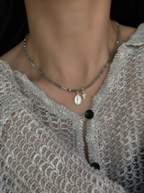 Silver925×天然石|5月誕生石 ジェイダイト ミニチャーム ネックレス 41cmまたは40cm+アジャスター4.5cm(Reeplushハンドメイド)