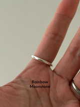 Spiral Stone Ring/Onyx,RainbowMoonStone