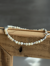 Silver925×天然石|マザーオブパールとマリア様のブレスレット(Reeplushハンドメイド)