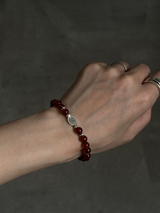 Silver925×天然石|ヘソナイトメダイブレスレット(Reeplushハンドメイド)