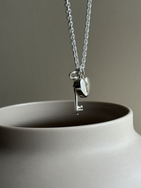 両サイド刻印可能【お好きな刻印お入れします】 Thick Heart padlock&key Pendant top SET