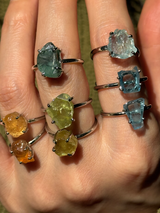 【MOMOMOON】アクアマリン ラフカットリング:14号 | 天然石・鉱石・パワーストーン