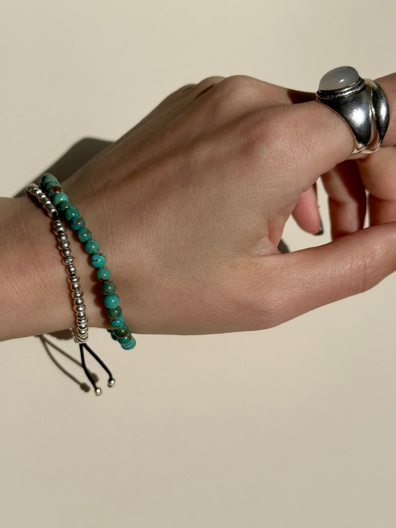 【MOMOMOON】4.5mm turquoise Bracelet/Mexico 【B】