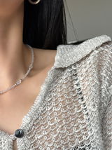 Silver925×天然石|レインボームーンストーンネックレス 39cmまたは39cm+アジャスター4.5cm(Reeplushハンドメイド)