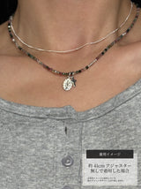 Silver925×天然石|10月誕生石 淡い色味 マルチカラートルマリン ミニチャーム ネックレス 41cmまたは40cm+アジャスター5cm(Reeplushハンドメイド)