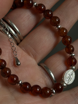 Silver925×天然石|ヘソナイトメダイブレスレット(Reeplushハンドメイド)