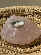 【MOMOMOON】Madagascar Rose quartz candle holder/1.16kg