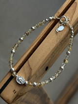 (再入荷)Silver925×天然石|ルチルクォーツとマリア様のブレスレット(Reeplushハンドメイド)