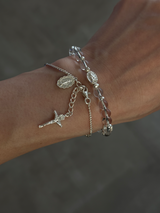 【再入荷】Silver925×天然石|ロッククリスタル・マリア様ブレスレット(Reeplushハンドメイド)