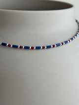 Stone beads necklace -blue-