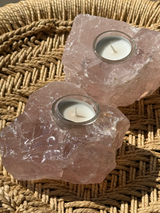 【MOMOMOON】Madagascar Rose quartz candle holder/1.10kg