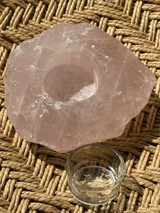 【MOMOMOON】Madagascar Rose quartz candle holder/1.16kg