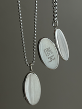 両面刻印【お好きな刻印お入れします】Original Message series - long vertically Oval Locket pendant -