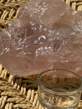 【MOMOMOON】Madagascar Rose quartz candle holder/1.10kg