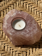 【MOMOMOON】Madagascar Rose quartz candle holder/1.20kg