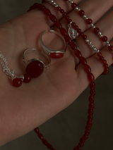 Onyx,Red Onyx Drop chain pierce