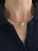 Silver925×天然石|8月誕生石 ペリドット ミニチャーム ネックレス(Reeplushハンドメイド)