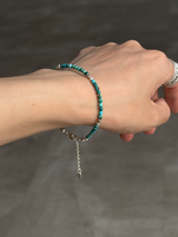 (再入荷)Silver925×天然石|ターコイズ×パール ブレスレット(Reeplushハンドメイド)