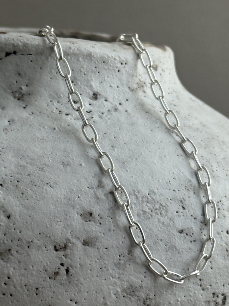 7.2×3.5mm Long Cable Chain Necklace 40cm,50cm | シルバー925