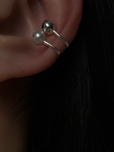 Perl×silver ball earcuff
