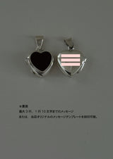 裏面刻印【お好きな刻印お入れします】Black Heart Locket pendant 燻加工仕上げ・軽量