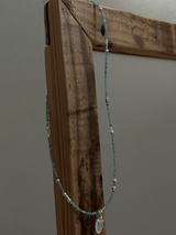 Silver925×天然石|5月誕生石 ジェイダイト ミニチャーム ネックレス(Reeplushハンドメイド)