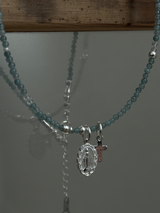 Silver925×天然石|5月誕生石 ジェイダイト ミニチャーム ネックレス(Reeplushハンドメイド)