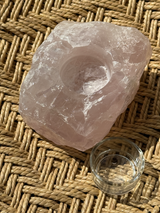 【MOMOMOON】Madagascar Rose quartz candle holder/1.05kg