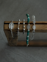 Silver925×天然石|レインボームーンストン×メダイ ブレスレット(Reeplushハンドメイド)