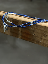 Silver925×天然石|12月誕生石 ラピスラズリ ミニチャーム ネックレス(Reeplushハンドメイド)