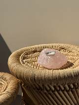 【MOMOMOON】Madagascar Rose quartz candle holder/1.16kg