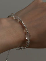 Silver925×天然石|ロッククリスタル ブレスレット(Reeplushハンドメイド)