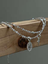 Silver925×天然石|11月誕生石 トパーズ ミニチャーム ネックレス(Reeplushハンドメイド)