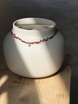 Silver925×天然石|モザンビーク産ガーネット ハートチャーム ネックレス 38.5cm〜43cm(Reeplushハンドメイド)