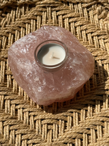 【MOMOMOON】Madagascar Rose quartz candle holder/0.95kg