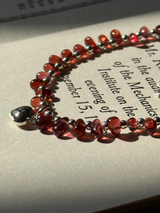 Silver925×天然石|モザンビーク産ガーネット ハートチャーム ネックレス 38.5cm〜43cm(Reeplushハンドメイド)