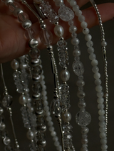 Crystal×silver Ball beads necklace