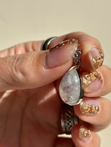 【MOMOMOON】高品質 Rainbow Moonstone pendant top【1-B】