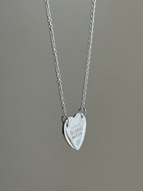表面刻印【お好きな刻印お入れします】Heart Plate necklace /41cm+5cm
