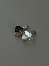 裏面刻印【お好きな刻印お入れします】Black Heart Locket pendant 燻加工仕上げ・軽量