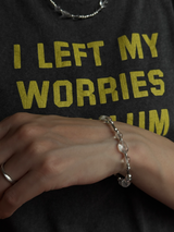 Silver925×天然石|ロッククリスタル ブレスレット(Reeplushハンドメイド)