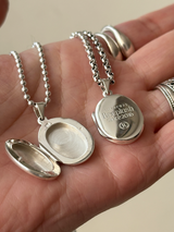 両面刻印【お好きな刻印お入れします】Original Message series - Oval Locket pendant -