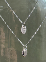 クリスマス限定ペアネックレス- oval pendant - 両面刻印/チェーンの長さが選べる!!【お好きな刻印お入れします】特別価格