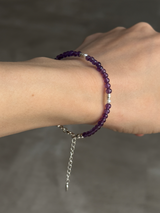 Silver925×天然石|アメジスト×パール ブレスレット(Reeplushハンドメイド)